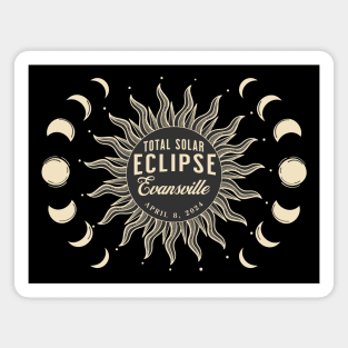 Total Solar Eclipse USA April 2024 Evansville Indiana Magnet